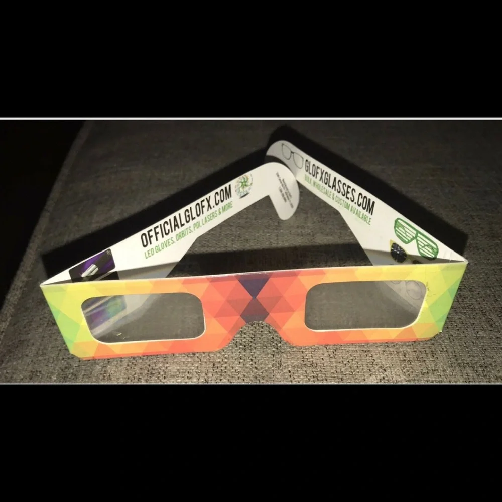 Vintage GloFX Diffraction Glasses Rainbow Kaleidoscope Rave Dance Party Geometri